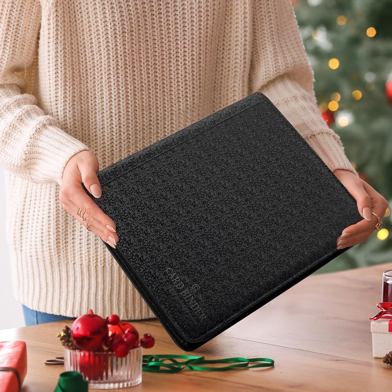 CARDBINDER Toploader Binder,Toploader Hard Cases, 9-Pocket Pages Sleeves Hold up 288 Cards.Toploader Card Binder with Sleeves for “3×4” rigid，Card Holder(black) - Image 4